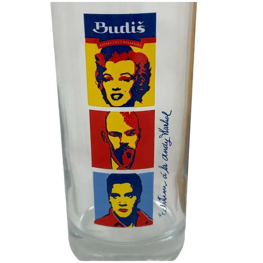 Vintage Andy Warhol ADVERTISING Budis Water Co. Glasses Elvis Marilyn Lenin
